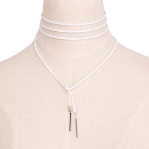 Tassel Wrap Choker Necklace Women Color White